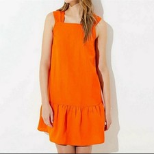 LOFT Orange Square Neck Flounce Dress NWT- size XL