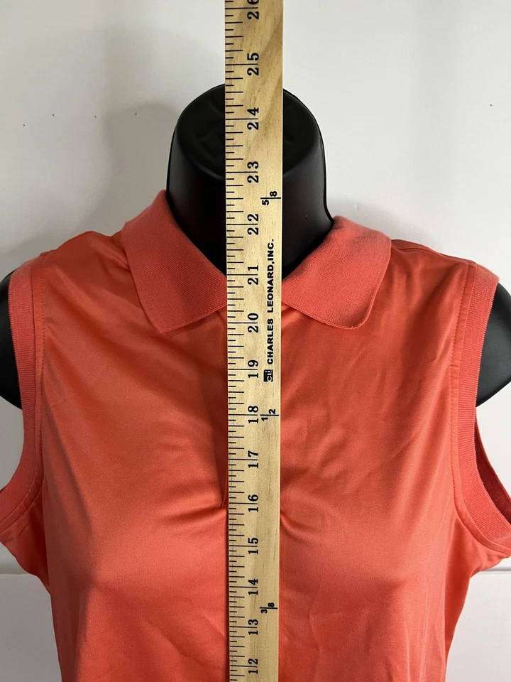 Camisa Polo Antigua Para Mujer Mediana Coral Sin Mangas Golf Aproximación Elastizada Atlética Foto 2 de 4