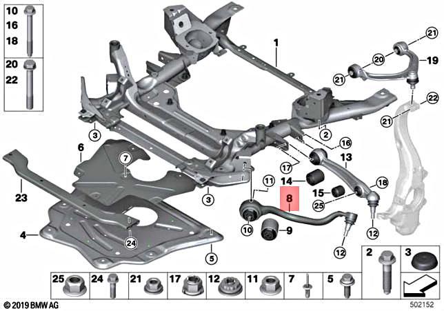 For BMW Genuine Suspension Control Arm Front Right Lower Forward 