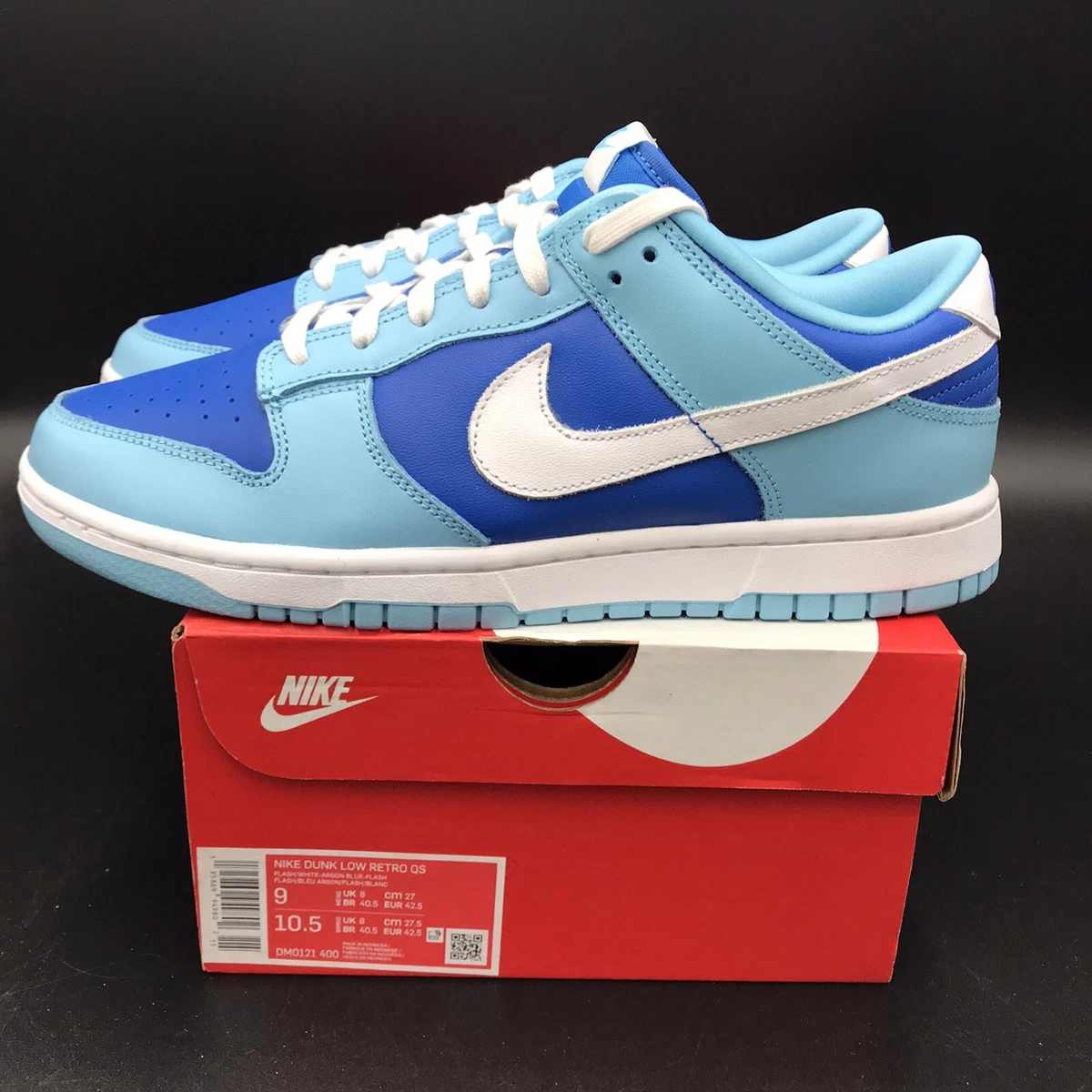Nike Dunk Low Retro QS “Argon“ (2022) Blue Flash White DM0121-400 Men's Size 9