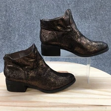 Not Rated Boots Womens 9.5 Sagitta Mettalic Back Zip Ankle Bootie Black Gold