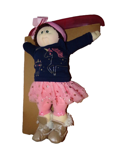 xavier roberts SOFT SCULPTURED CABBAGE PATCH KID GIRL 1984 brown hair w/unicorn - Picture 2 of 7