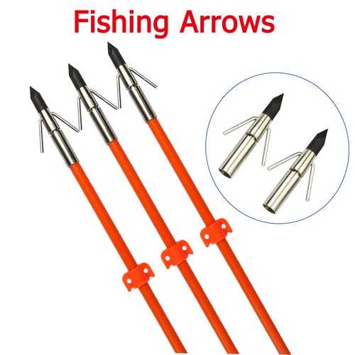 3X Bowfishing Arrows 32” Archery Fish Hunting Fiberglass Shaft For All
