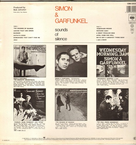 SIMON AND GARFUNKEL "SOUNDS OF SILENCE" LP 1989 CBS 32020 - Picture 2 of 3