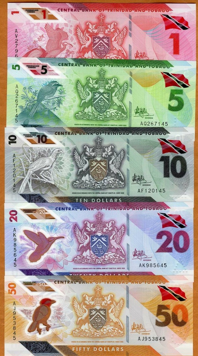 SET Trinidad and Tobago, $1-5-10-20-50 2020 (2021) Polymer UNC