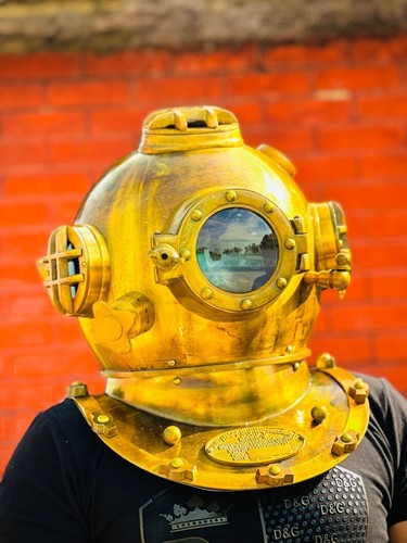 Mark V Marine Scuba Fully Wearable Diving Divers Helmet US Navy diving helmet - Picture 5 of 9