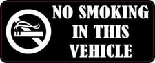 5x2 No Smoking in This Vehicle Sticker Vinyl Car Truck Sign Decal Stickers Signs