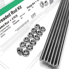 M6-1.0x250mm Fully Threaded Rod Studs 304 Stainless Steel Long Threaded Screw...