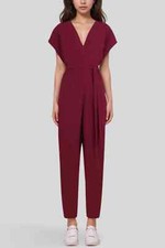 MAISON POI Fluid Easy Raspberry V Jumpsuit Workwear Size 12 AU