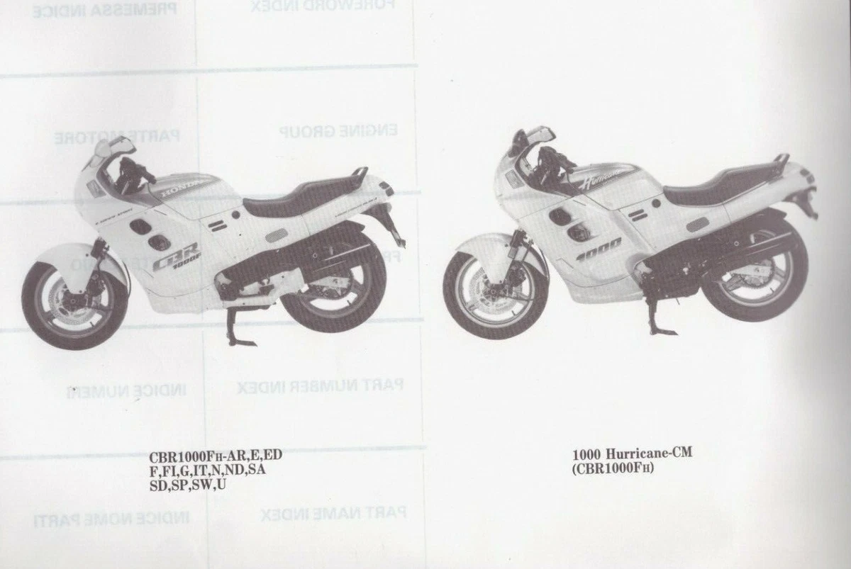 Catalogue Spare Parts Honda CBR1000F 1987 Hurricane 13MM5H73
