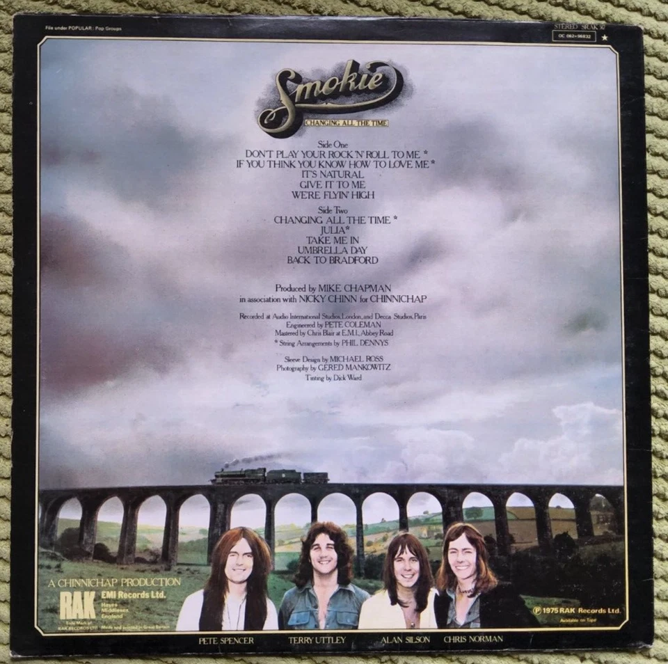Smokie – Changing All The Time, 1975 LP album vinyl record - Image 3 of 4