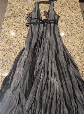 NEW NICHOLAS K RHINE DRESS SD-424D BLACK/SMOKE/OFFWHITE M $800 NWT