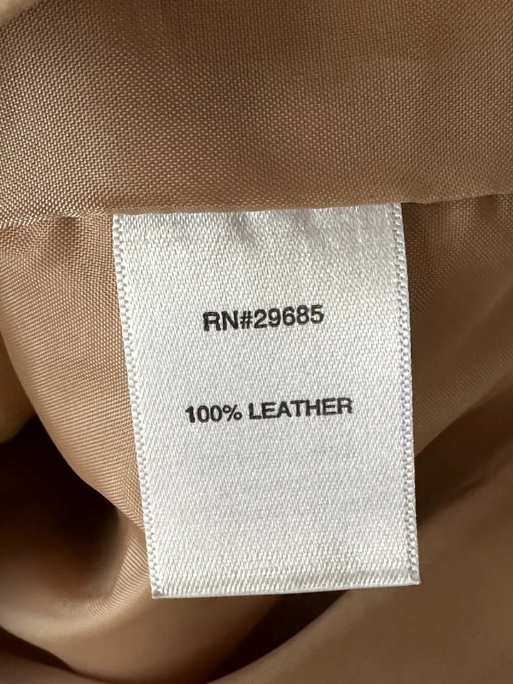 PENDLETON Women's Tan Soft Leather Blazer Jacket Size M Medium 3 Button Flaw - Image 4 of 4