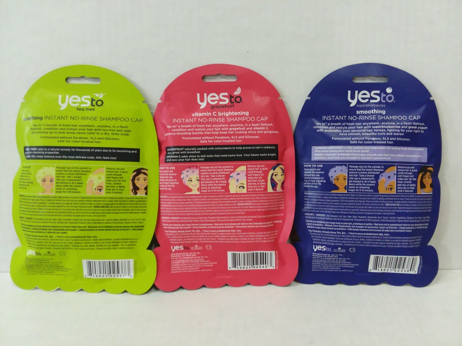 LOT OF 200 Yes to No-Rinse Shampoo Cap - Assorted