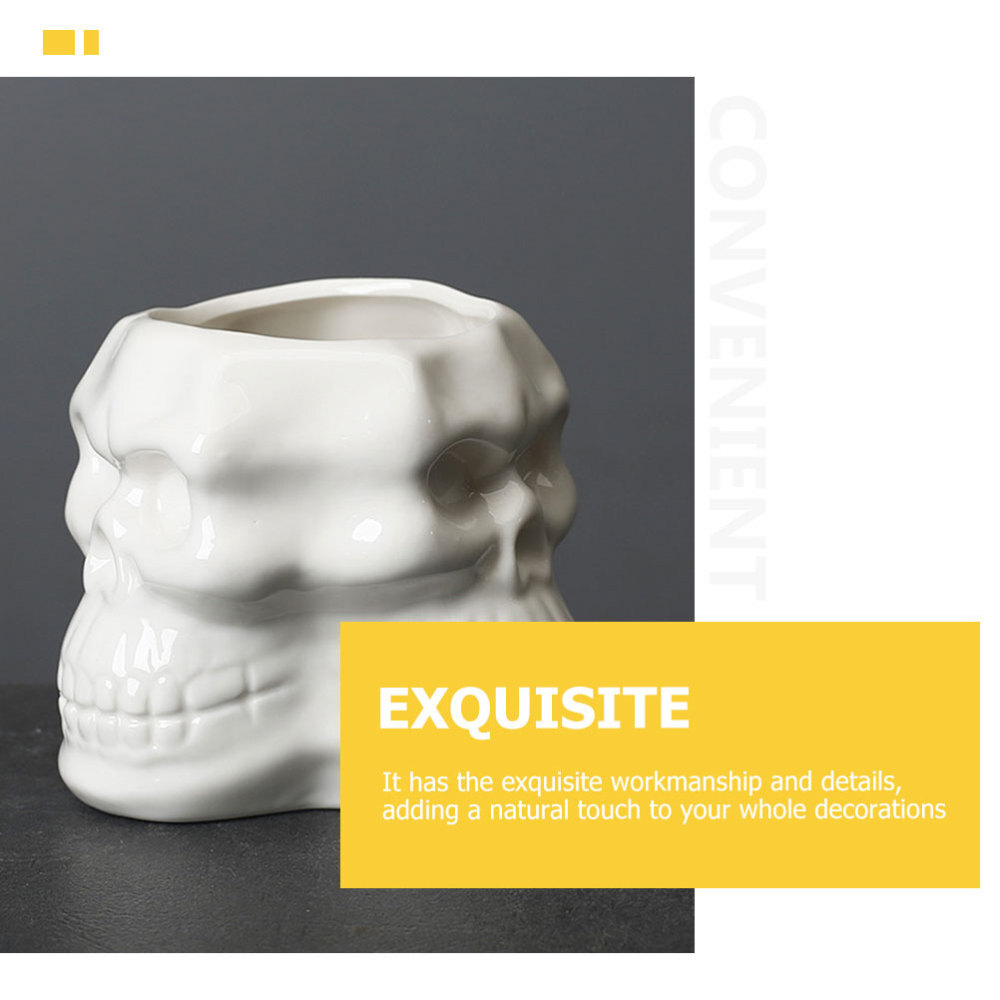 Outdoor Ceramic Planter Halloween Garden Decor Decorative Head Figurine