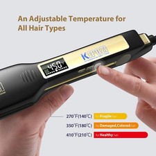 KIPOZI Hair Straightener Titanium Flat Iron LCD Display Adjustable Temperature 2