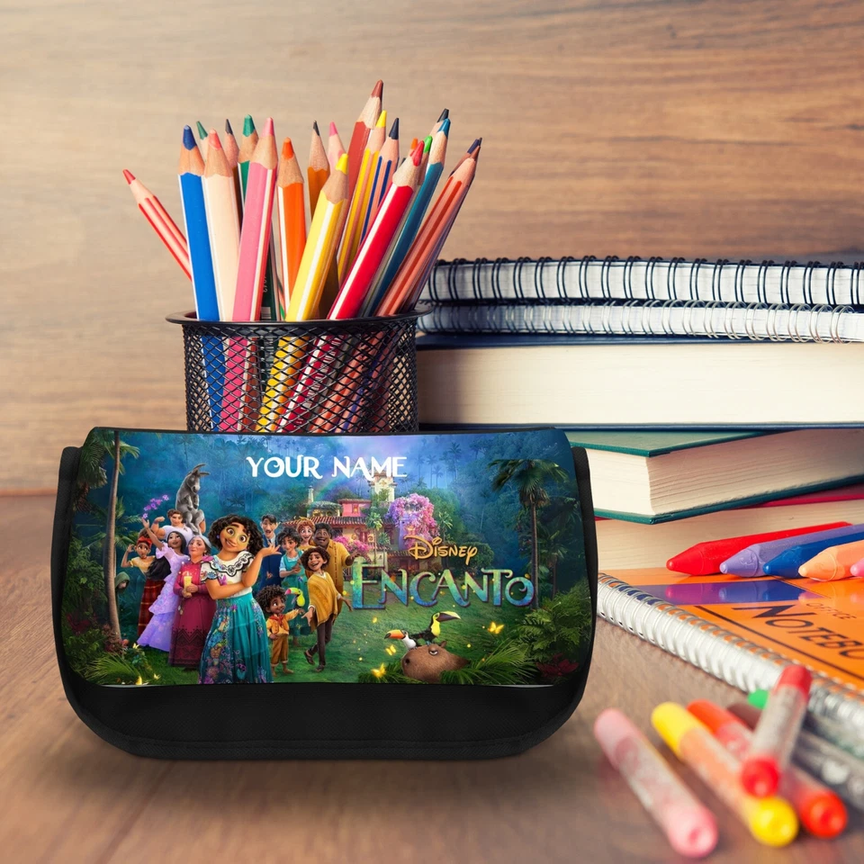 Encanto personalisiertes schwarzes Federmäppchen/Vsnity Etui - Name hinzufügen - PCB 1065