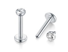 16G 5/16" 3MM CZ gem INTERNALLY THREADED EAR TRAGUS LABRET RING HELIX DAITH STUD