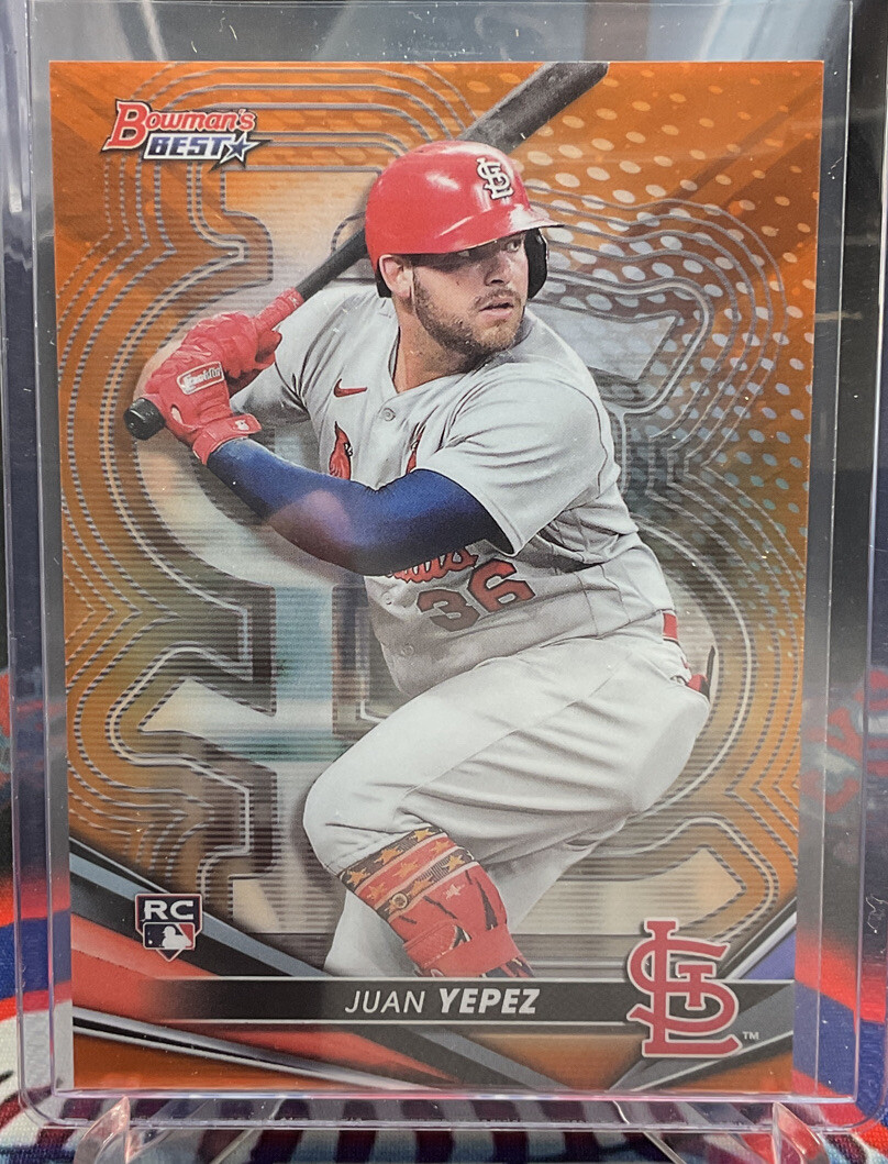 2022 Bowman’s Best Juan Yepez #15 Orange Refractor Rookie 15/25 Cardinals