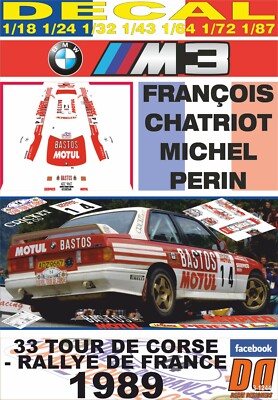 BMW M3 E30 F.CHATRIOT TOUR DE CORSE 1989 DECAL 2nd (01)