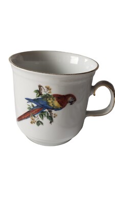 Bavaria Schumann Arzberg Germany Coffee Mug with Parrot Gold Trim