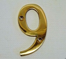 Image of Solid Brass House Number 3"x3/16" (77x5mm) Thick Home/Front/Door/Gate/Flat 12489