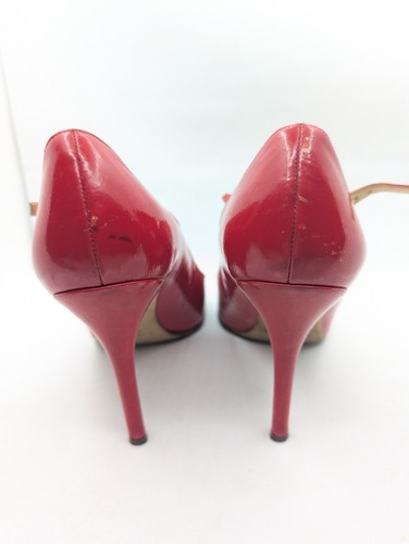 Kate Spade Women's Size 10 Patent Leather gold Glossy Red High Heel READ - Picture 3 of 19
