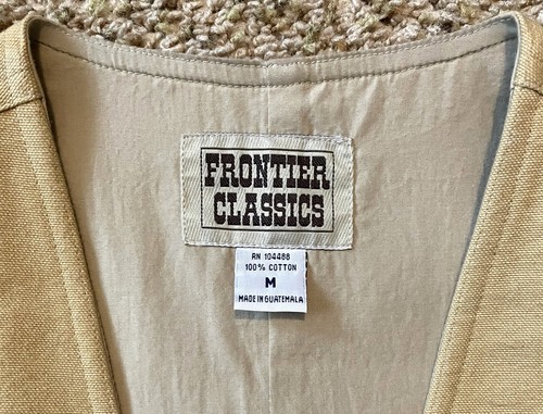 New Frontier Classics Vest Men's Tan Brown Western Cotton Double Breasted size M - Picture 2 of 4
