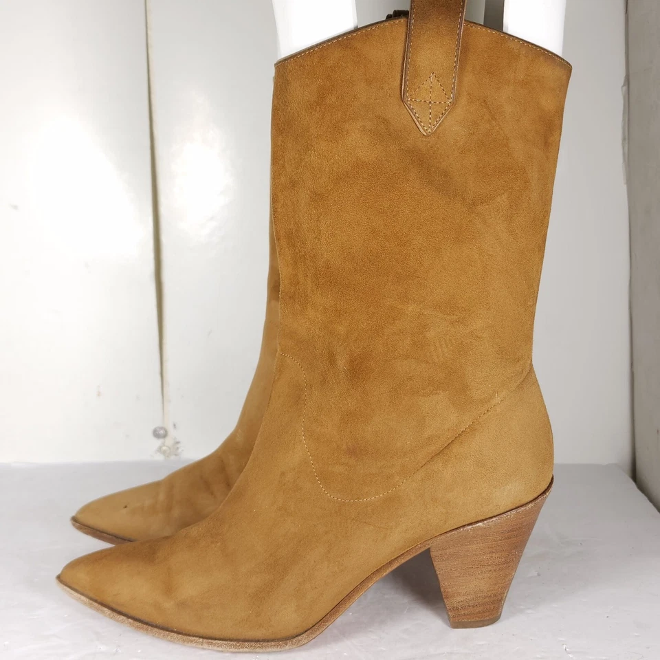 Botas de Vaquero Aquazzura Para Mujer Boogie EU39 US8-8,5 Gamuza Marrón Camel Foto 2 de 4
