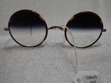 SCARCE HALF GRAY TINT SUNGLASSES IN A ROUND METAL FRAME WITH TORTOISE COLOR