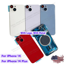 New For iPhone 14 Plus/14 Back Glass Replacement With Metal Rear Cover Big Hole