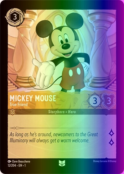 Lorcana Mickey Mouse - True Friend (12/216) The First Chapter NM FOIL
