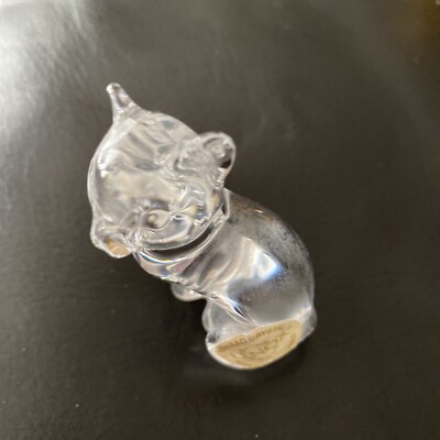 Lenox Full Lead Crystal Glass Cat, Made In Czech Republic