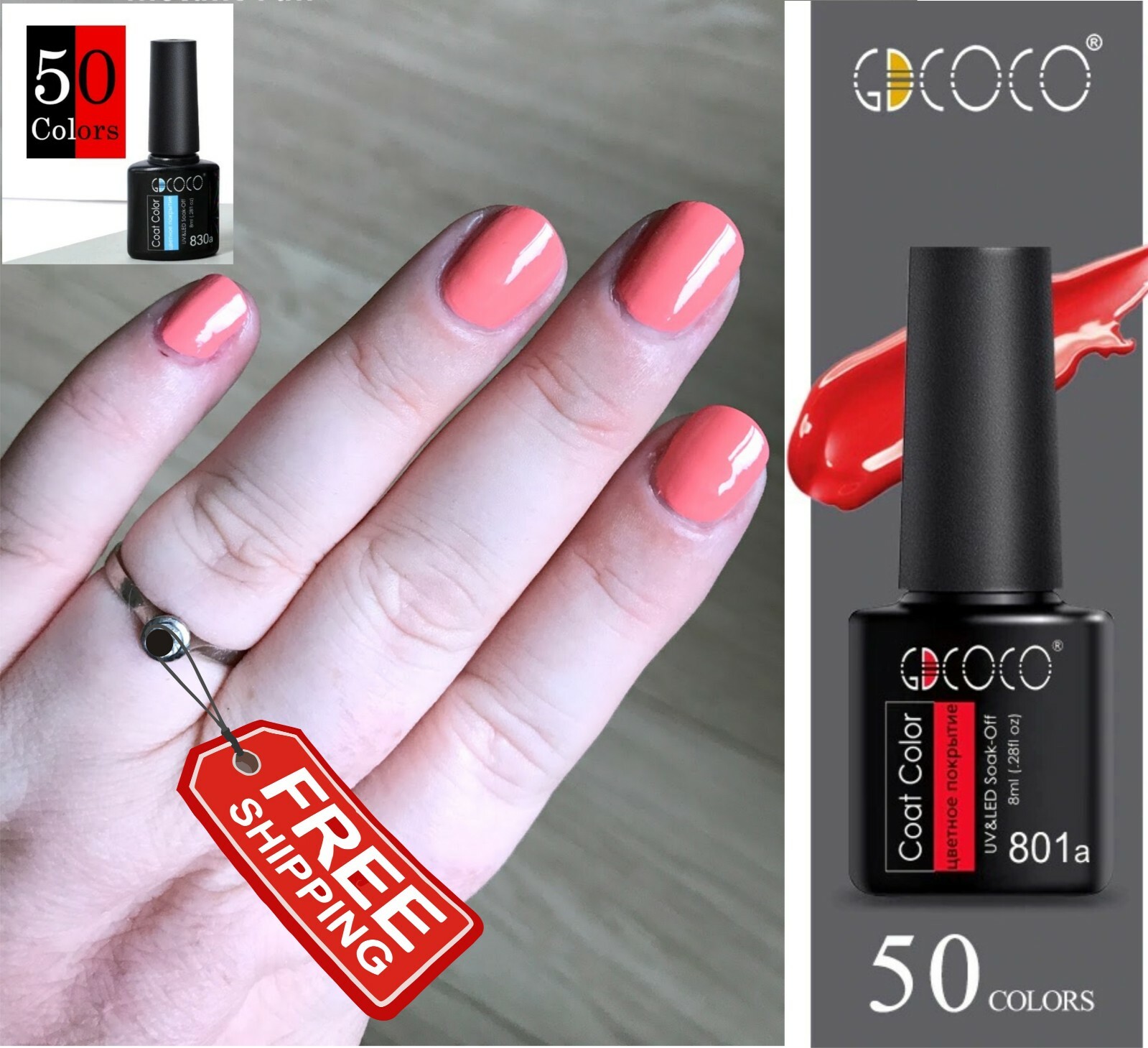 GD-COCO Gel Nail Polish Soak off UV Base Top Coat 50 Colors Salon Cheaper  Price | eBay