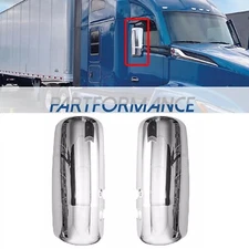 For Kenworth T680 T880 W990 Chrome Door Mirror Covers Pair Driver Passenger Side