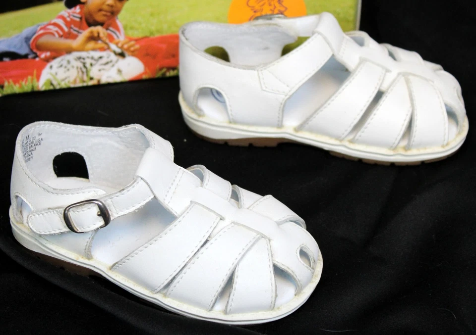 NUEVO '99 Buster Sandalias Marrón Blanco Abadía Talla 6 Niño Niña Verano Primavera Cuero Foto 4 de 4