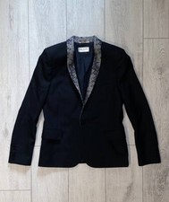 Saint Laurent Snake Jacquard Trimmed Wool Blazer