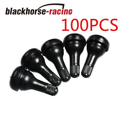 100-Pack TR415 Snap-In Tire Valve Stems – Short & Fat, Fits 1-1/4" .625" Hole