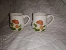 Mid Century Modern Mushroom Fern Wood Bark Coffee Mugs Boho Hippie