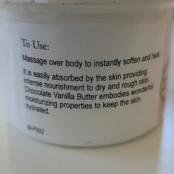 Chocolate and Vanilla All Natural Dry Rough Skin Moisturize Organic Body Butter