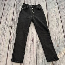 Urban Outfitters BDG Girlfriend High-Rise Button Fly Black Jeans Size 27