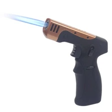 6.1" Height  Ever Tech Big Jet Torch Table Lighter Butane Refillable Black White