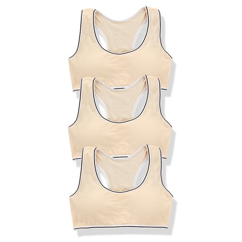 Confezione 3 Reggiseno Allenamento Bambini Adolescenti Ragazze Con Cuscinetti Cotone Crop Top Sport - Foto 11 di 19