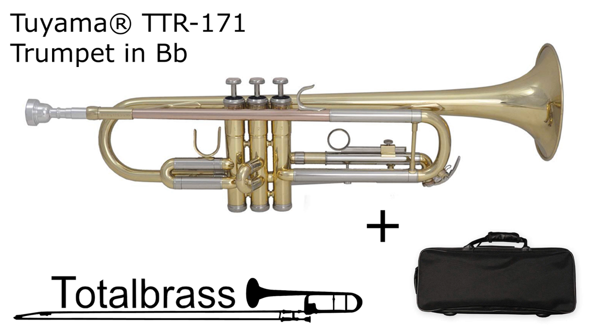 Tromba In Sib TTR-171 Tuyama - Professionale Per Principianti Ed Esperti, Laccatura Oro, Con Custodia E Imboccatura
