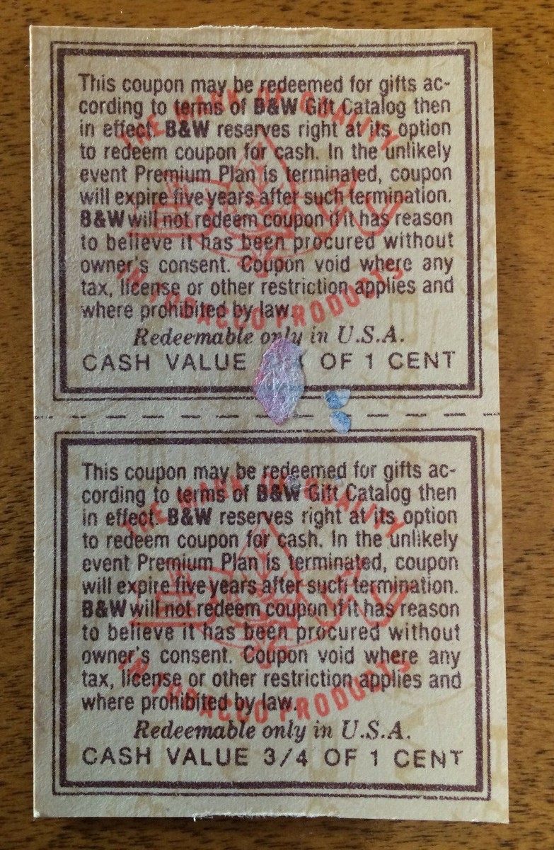 tobacco locker coupon code 20 Vintage Brown & Williamson B&W Tobacco Coupons 2 per page Raleigh &  Belair