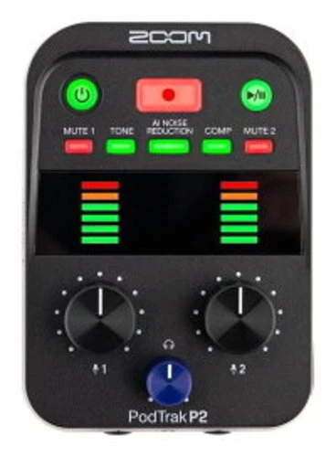 Zoom PodTrak P2 USB Mic Recorder Black - Image 2 of 4