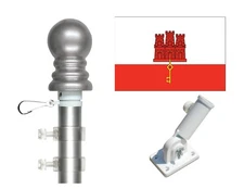 Gibraltar 3'x5' Polyester Flag & Spinner Flagpole Set w/Adjustable Bracket