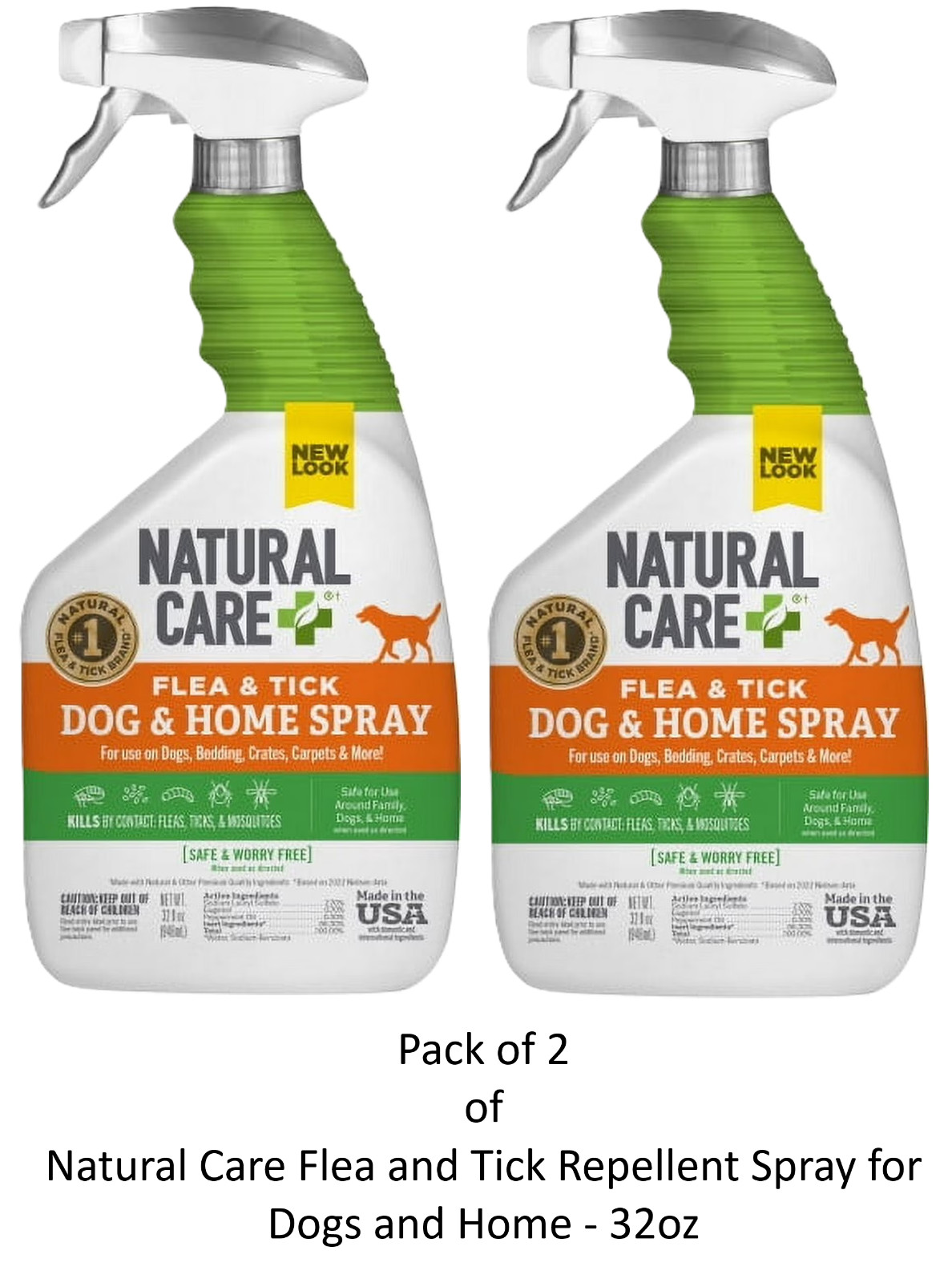 Natural Care Flea and Tick Repellent Spray for Dogs and Home - 32oz (2 Pack)