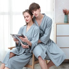 Couple's Waffle Texture Robes Lightweight Robes for Couple taking bath Bathrobe