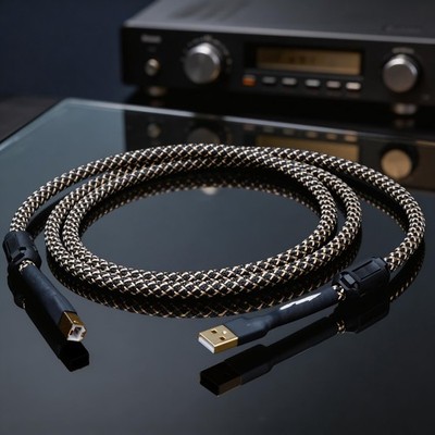 USB Cable OFC Copper Full Shielded Cord Type A to Type B HiFi Decoder Cable A-B